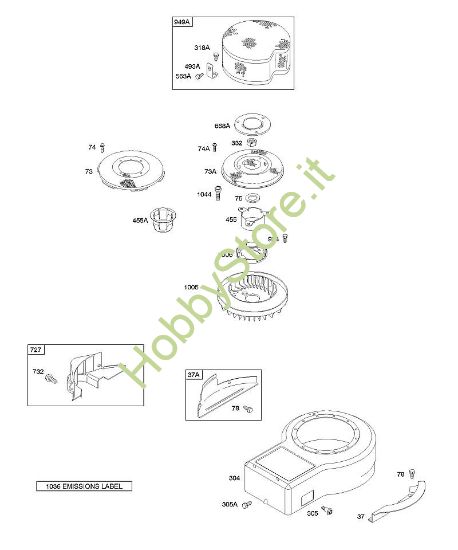 C - Alloggiamento ventola, griglia girevole B&S - 28 €¦ 286707-1143-E2 brand Stihl